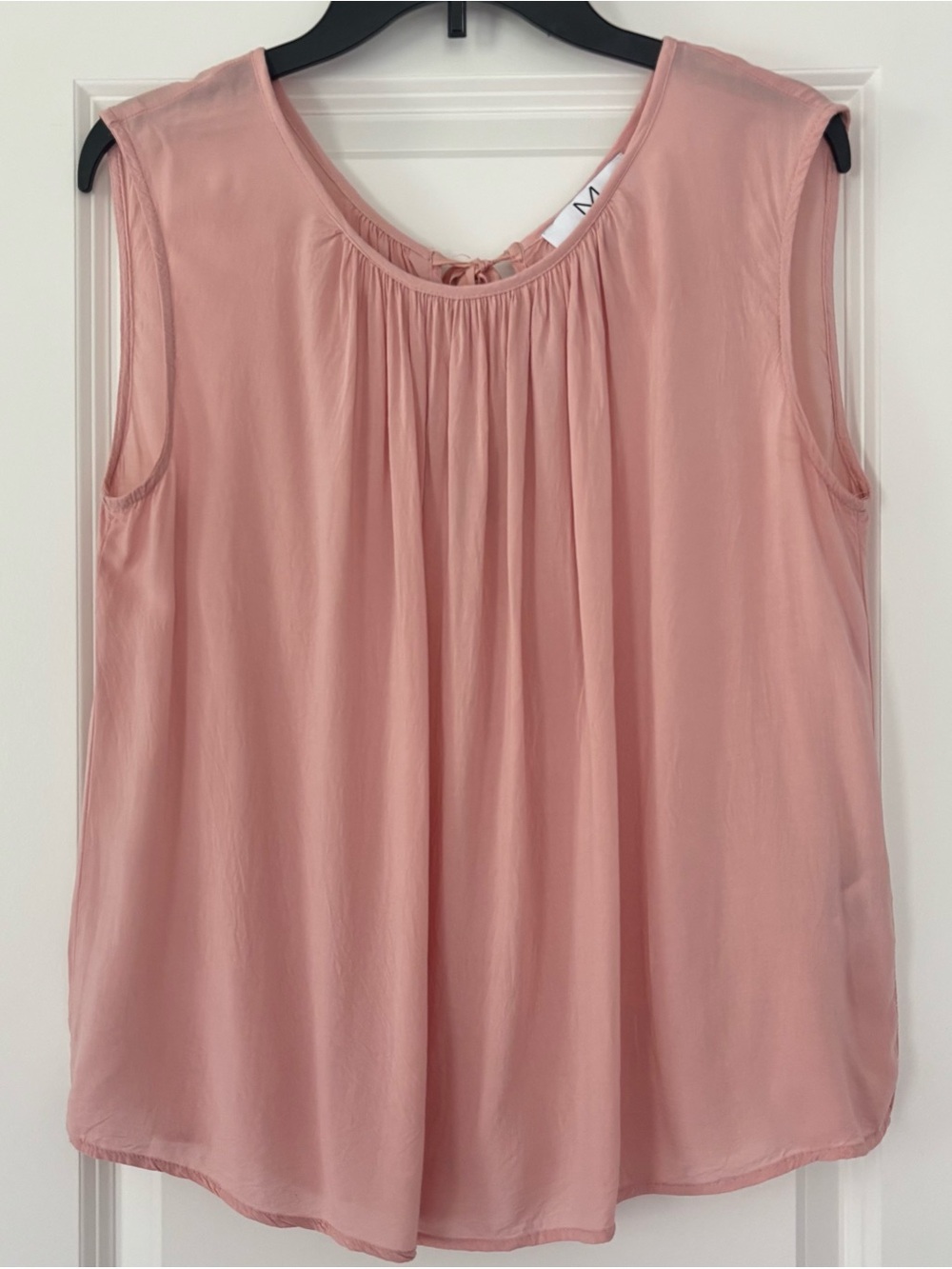Magaschoni Dusty Pink Sleeveless Pleated Shell